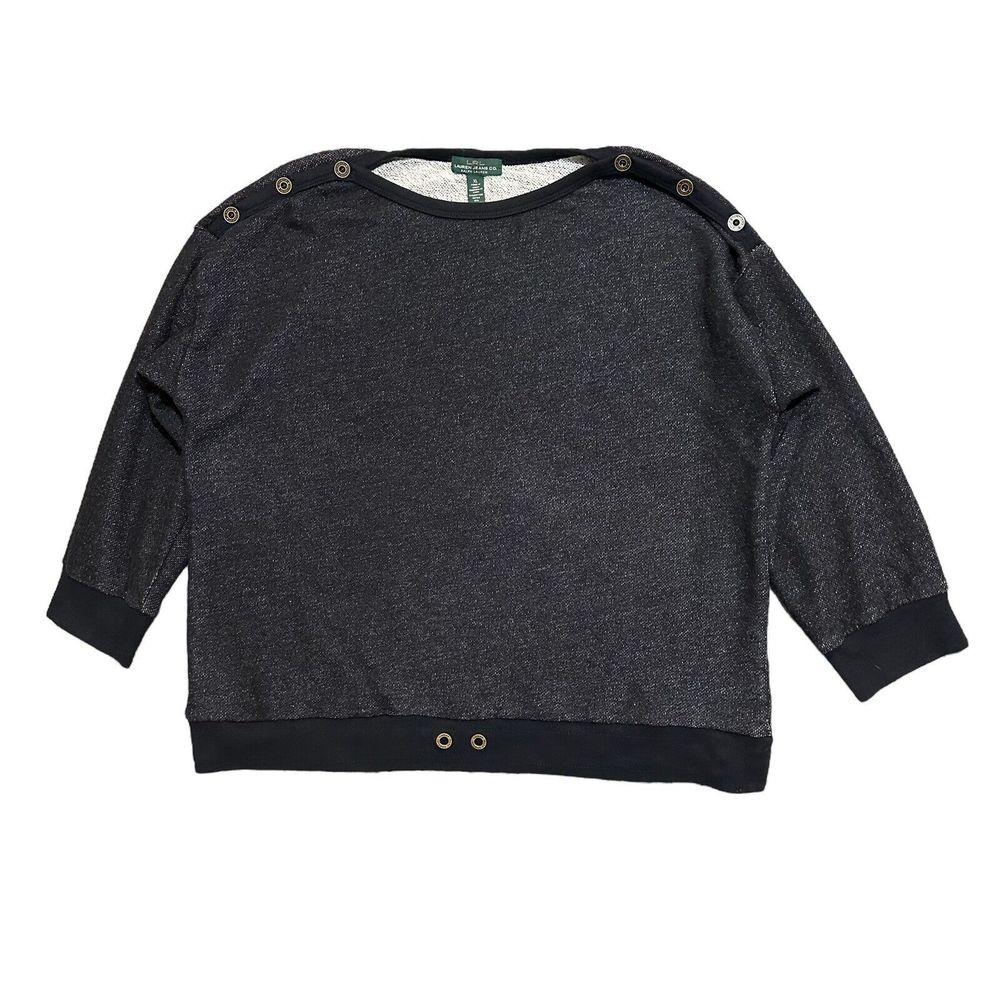 Lauren Ralph Lauren Sweater Womens Size XL Pullover Black (Missing Drawstring)